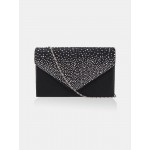Ladies Stylish Evening Satin Bridal Diamante Clutch Bag Shoulder Bag Crossbody Bag