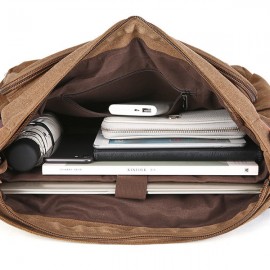 Large Capacity Canvas Business Laptop Bag Shoulder Bag Crossbody Bag For Men Women