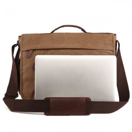 Large Capacity Canvas Business Laptop Bag Shoulder Bag Crossbody Bag For Men Women