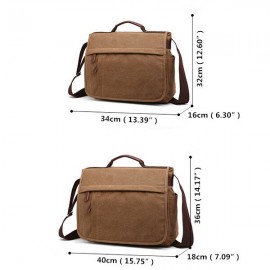 Large Capacity Canvas Business Laptop Bag Shoulder Bag Crossbody Bag For Men Women