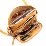 MANDY Women Solid Multi-pockets Casual PU Leather Crossbody Bag