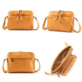 MANDY Women Solid Multi-pockets Casual PU Leather Crossbody Bag