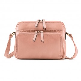 MANDY Women Solid Multi-pockets Casual PU Leather Crossbody Bag