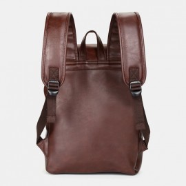 Men 15.6 Inch Large Capacity Leather Laptop Bag Backpack