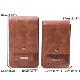 Men 5.2/6.5 inch Genuine Leather Phone Bag For iPhone5/6/7/8/Plus Outdoor 11/13 Card Slot Purse