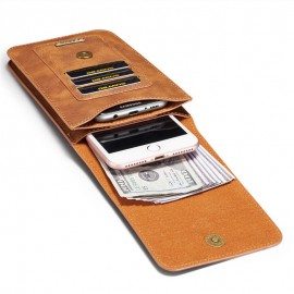 Men 5.2/6.5 inch Genuine Leather Phone Bag For iPhone5/6/7/8/Plus Outdoor 11/13 Card Slot Purse