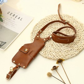 Men 6.3 Inch Phone Holder Anti-theft PU Waist Belt Bag Shoulder Bag