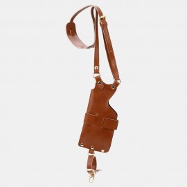Men 6.3 Inch Phone Holder Anti-theft PU Waist Belt Bag Shoulder Bag