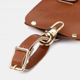 Men 6.3 Inch Phone Holder Anti-theft PU Waist Belt Bag Shoulder Bag