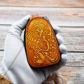 Men And Women Vintage Genuine Leather Embossed Key Wallet