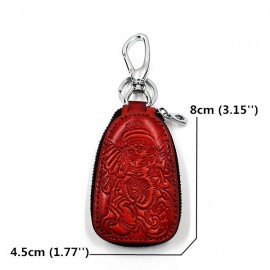 Men And Women Vintage Genuine Leather Embossed Key Wallet