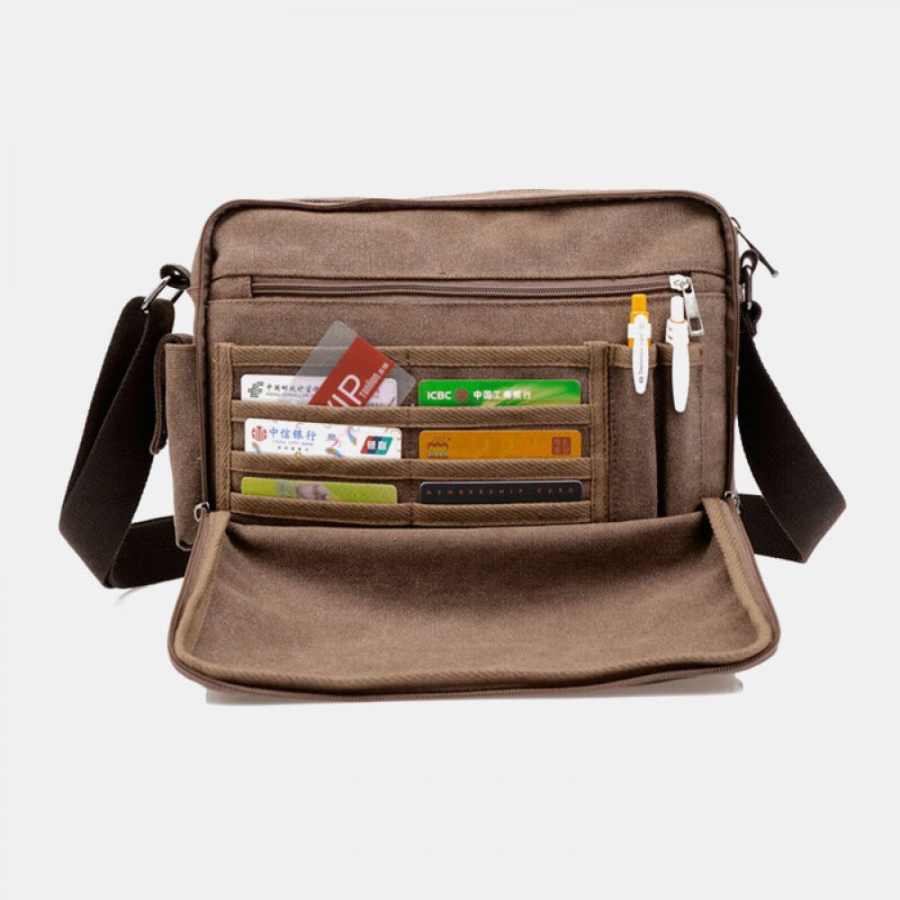Men Canvas Multifunction Messenger Bag Shoulder Bag Handbag