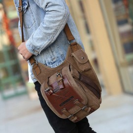 Men Canvas Multifunctional Casual Shoulder Bag Outdoor Travel Sports Crossbody Bags