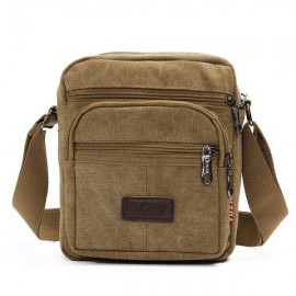 Men Casual Retro Canvas Shoulder Bags Multi-pocket Crossbody Bags