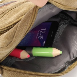 Men Casual Retro Canvas Shoulder Bags Multi-pocket Crossbody Bags