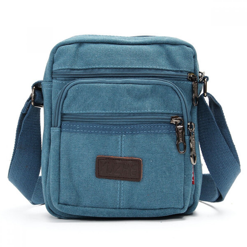 Men Casual Retro Canvas Shoulder Bags Multi-pocket Crossbody Bags