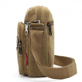 Men Casual Retro Canvas Shoulder Bags Multi-pocket Crossbody Bags
