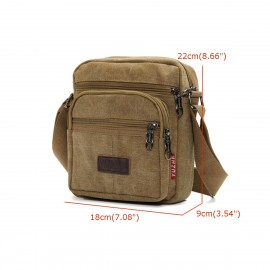 Men Casual Retro Canvas Shoulder Bags Multi-pocket Crossbody Bags