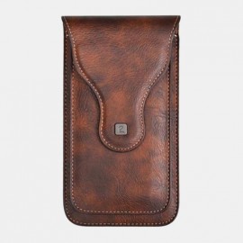 Men EDC 6.3 Inch Genuine Leather Phone Holder Waist Belt Bag