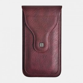 Men EDC 6.3 Inch Genuine Leather Phone Holder Waist Belt Bag
