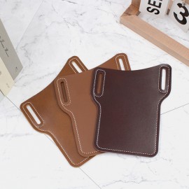 Men EDC 6.3 Inch Leather Phone Holder Waist Belt Bag