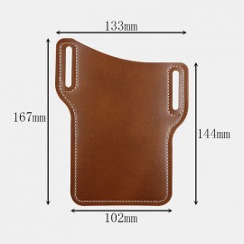 Men EDC 6.3 Inch Leather Phone Holder Waist Belt Bag