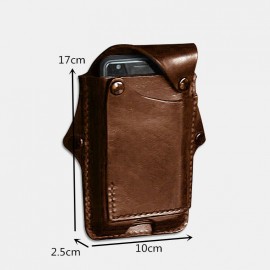 Men EDC 6.3”Inch Genuine Leather Phone Case