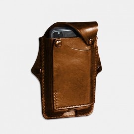 Men EDC 6.3”Inch Genuine Leather Phone Case