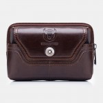 Men EDC Genuine Leather 5.5 Inch Phone Holder Waist Belt Bag