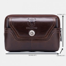 Men EDC Genuine Leather 5.5 Inch Phone Holder Waist Belt Bag