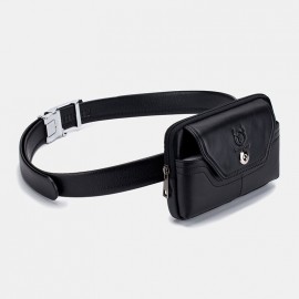 Men EDC Genuine Leather 5.5 Inch Phone Holder Waist Belt Bag