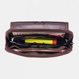 Men EDC Genuine Leather 5.5 Inch Phone Holder Waist Belt Bag