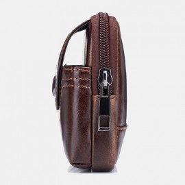Men EDC Genuine Leather 5.5 Inch Phone Holder Waist Belt Bag