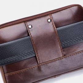 Men EDC Genuine Leather 5.5 Inch Phone Holder Waist Belt Bag