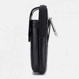 Men EDC Genuine Leather 5.5 Inch Phone Holder Waist Belt Bag