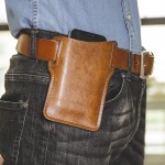 Men EDC Genuine Leather 6.3 Inch Phone Holder Case Waist Belt Bag