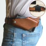 Men EDC Genuine Leather 6.5 Inch Phone Holder Phone Case Waist Belt Bag