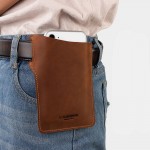 Men EDC Genuine Leather 6.5 Inch Phone Holder Sleeve Case Waist Belt Bag