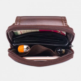 Men EDC Genuine Leather 6.5 Inch Phone Holder Waist Belt Bag