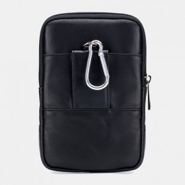Men EDC Genuine Leather 6.5 Inch Phone Holder Waist Belt Bag