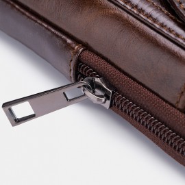Men EDC Genuine Leather 6.5 Inch Phone Holder Waist Belt Bag