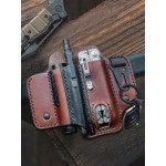 Men EDC Genuine Leather Belt Loop Waist Multitool Belt Sheath