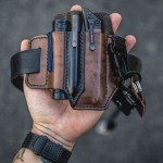 Men EDC Genuine Leather Multitool Flashlight Key Pen Organizer Gear Waist Belt Bag