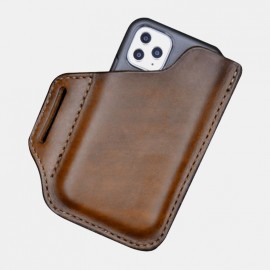 Men EDC Genuine Leather Retro 6.3 Inch Phone Bag