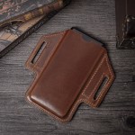 Men EDC Genuine Leather Retro 6.5 Inch Phone Holder Waist Belt Bag