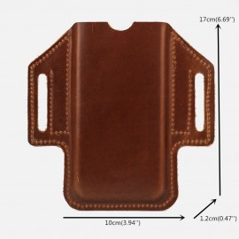 Men EDC Genuine Leather Retro 6.5 Inch Phone Holder Waist Belt Bag