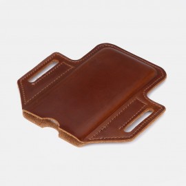 Men EDC Genuine Leather Retro 6.5 Inch Phone Holder Waist Belt Bag