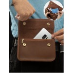 Men EDC Genuine Leather Retro 6.5 Inch Phone Holder Waist Belt Bag