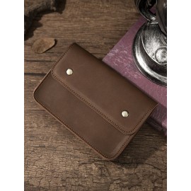 Men EDC Genuine Leather Retro 6.5 Inch Phone Holder Waist Belt Bag