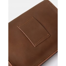 Men EDC Genuine Leather Retro 6.5 Inch Phone Holder Waist Belt Bag